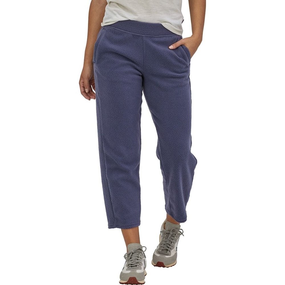 Patagonia Nena Shearling Fleece Cropped Pants New Navy Blue Medium 22010
